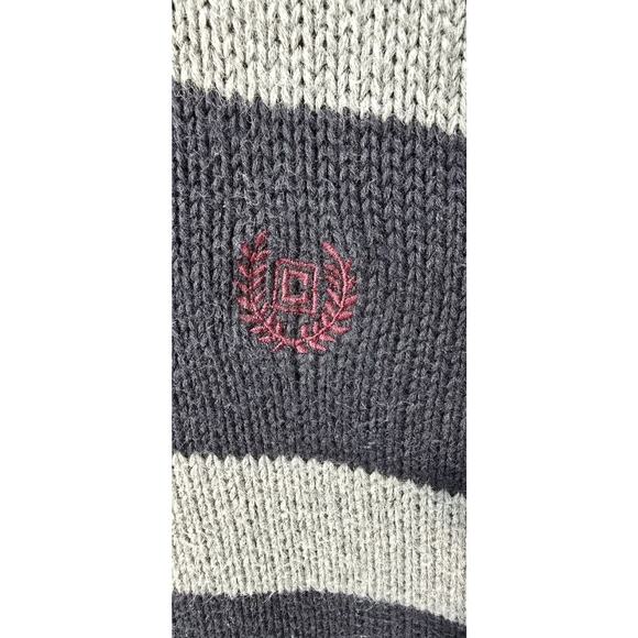 Ralph Lauren Chaps Sweater Men's Black Gary Stripe‎ Knit  1/4 zip XL pullover - Picture 3 of 8